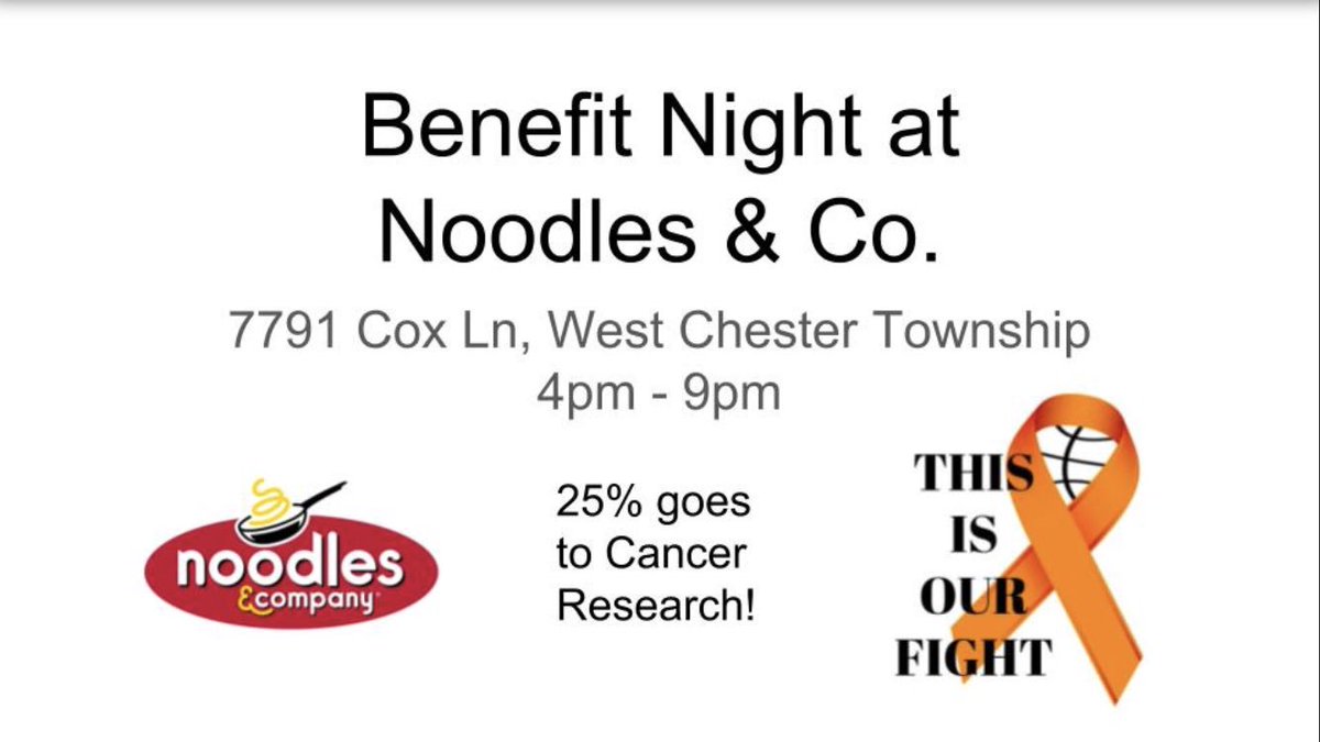 Huge FUNDRAISER at Noodles &amp; Co. THIS FRIDAY from 4-9pm!! Proceeds will go towards our This Is Our Fight Fundraiser Game that is raising money for cancer research! Be there!! #SpreadTheWord