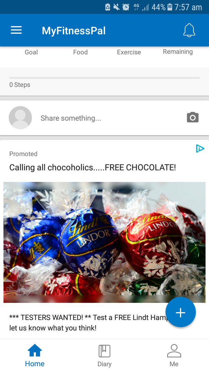 AngeZbz's tweet photo. Hey @MyFitnessPal totally happy for ads on my free app, but chocolate and McD's ads seem like kind of a dick move 😂 https://t.co/Q2k7BiJuAX