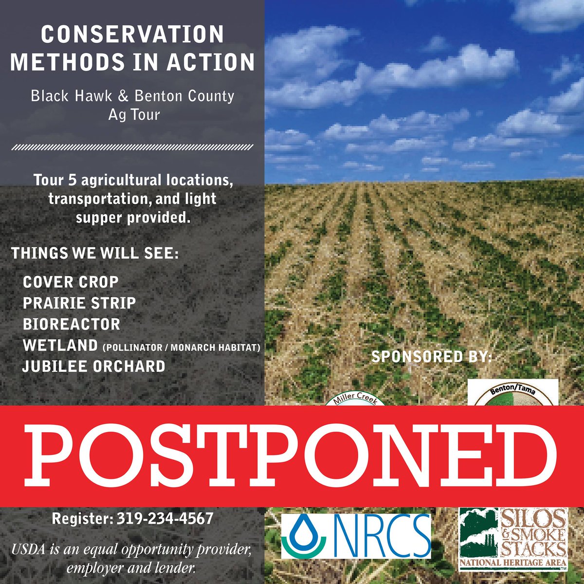 MC_WQI_Project's tweet photo. Postponed! Please keep an eye out for a rescheduled date this fall! https://t.co/yZmaY4dsIl