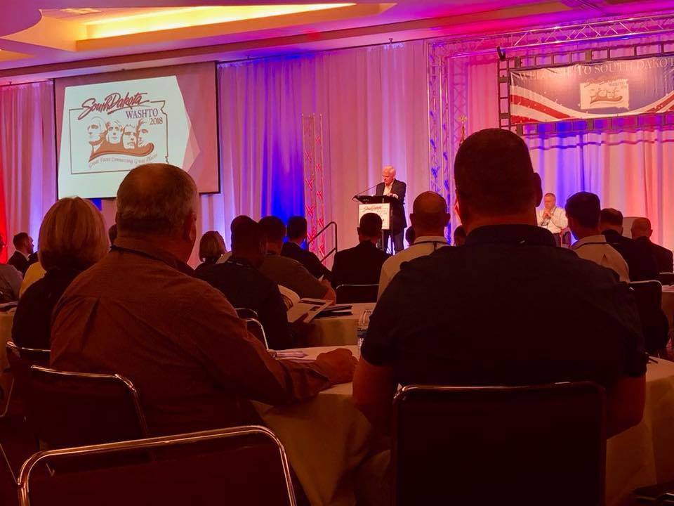 CMRClaims's tweet photo. @IdahoITD Director, Brian Ness, discusses the Emerging Leaders Program at #WASHTO2018. Congrats to @OKDOT's Matt Swift for becoming Treasurer of the group! https://t.co/Ft2rgvoHBs