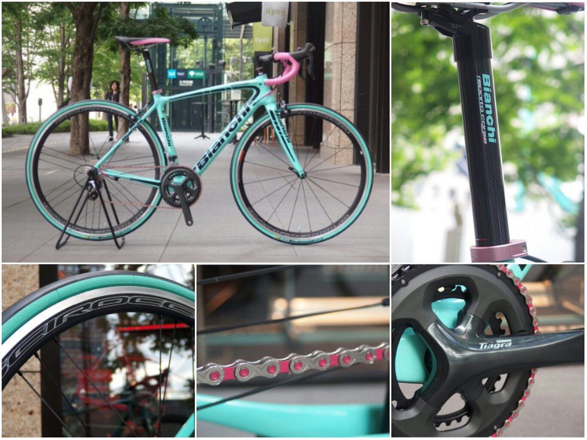 Es Create チェレステに ピンクを差し色にした Bianchi 丸の内限定モデル バランスの取れた美しさですね
