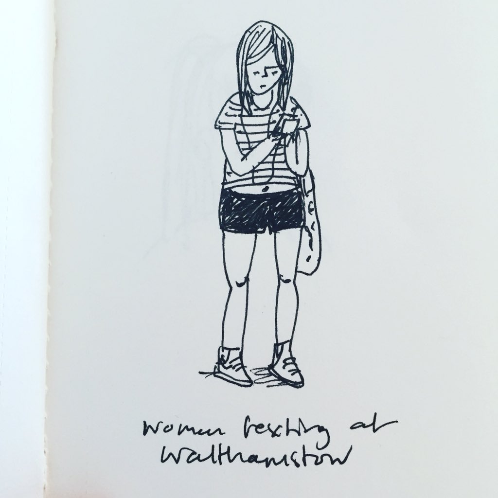 juliet_doodles's tweet photo. #amibeingsketched woman texting at #Walthamstow #e17 #art #illustration #drawing https://t.co/DpSWYn4Fyv https://t.co/m3OXFZFuGf