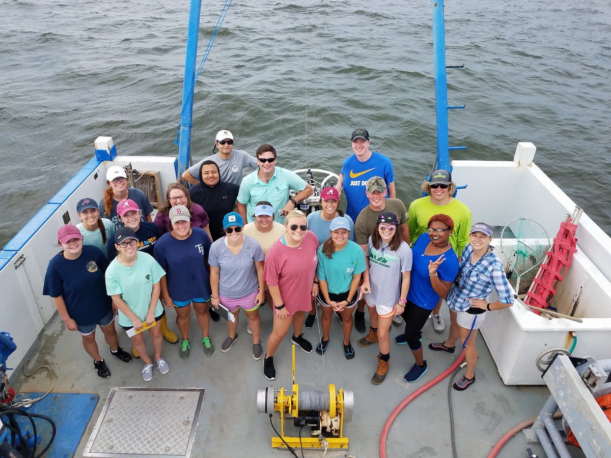 disealab's tweet photo. #Oceanography students on board the R/V Alabama Discovery today with DISL/ @UofAlabama professor Dr. Behzad Mortazavi. #summerscience #dislexperience #discoverdisl #updisl https://t.co/TgNGTWj1HK. https://t.co/cLBPIZvmpX