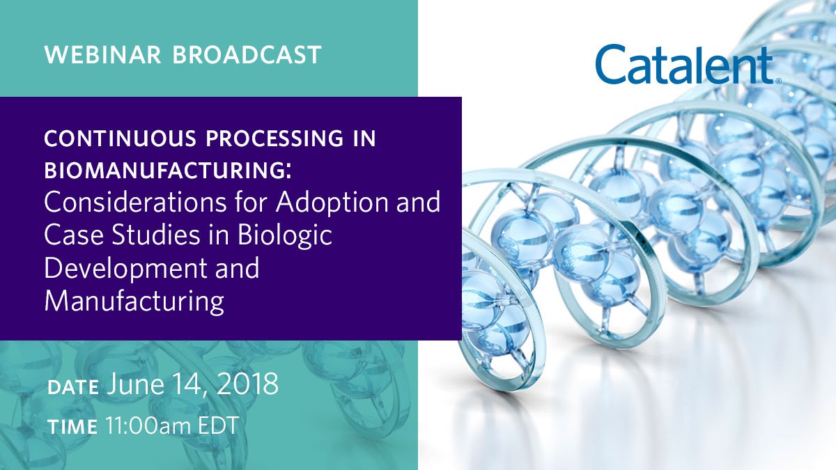 Catalent_'s tweet photo. Register for this June 14th #webcast, where experts from Codiak BioSciences and #Catalent Biologics will discuss data comparing both batch and continuous processing in #Biomanufacturing. https://t.co/FiqIxrIEdI https://t.co/lWAXXwDRPL