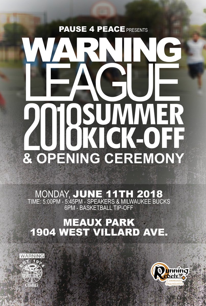 RRCO1980's tweet photo. Today is the Kickoff for Warning League! We hope to see you out there supporting Milwaukee youth. #MilwaukeeBasketball  #WarningLeague #RunningRebels #RRCO #Basketball https://t.co/T5NHITxsw4