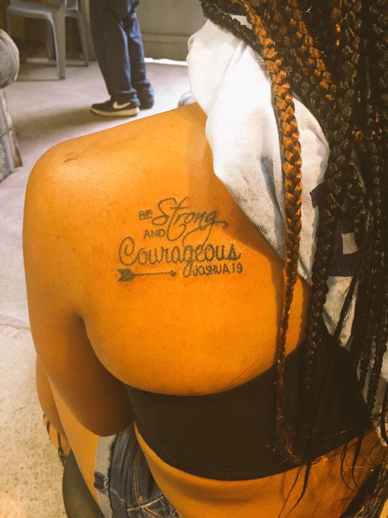 ReNesiaB's tweet photo. Needed both of these to get this😆...This scripture has helped me through so much it was only right ❤️✨ #FirstTat #FaveScripture https://t.co/WMBZt0L9yE