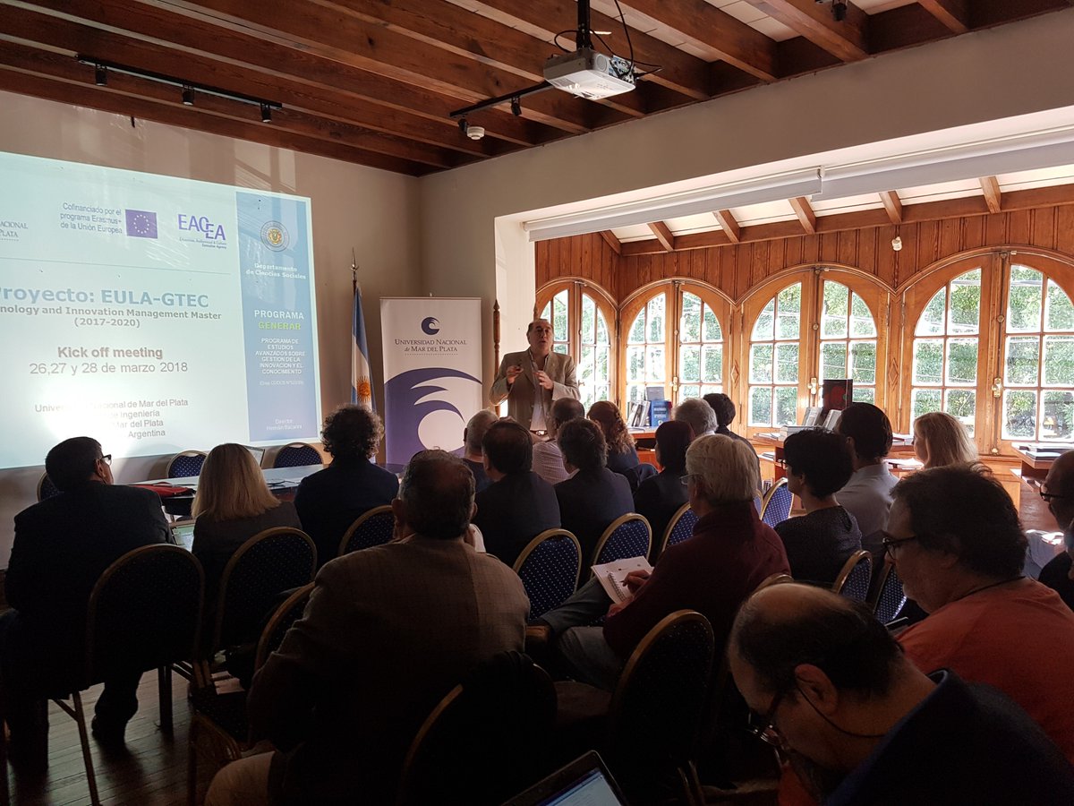 GtecEula's tweet photo. #CELAC #EULAGTEC Kick off meeting in Mar Del Plata #EULAGTEC #ErasmusPlus #UE #EULAC 26-27 e 28 de Marzo https://t.co/dnBoODTjsG