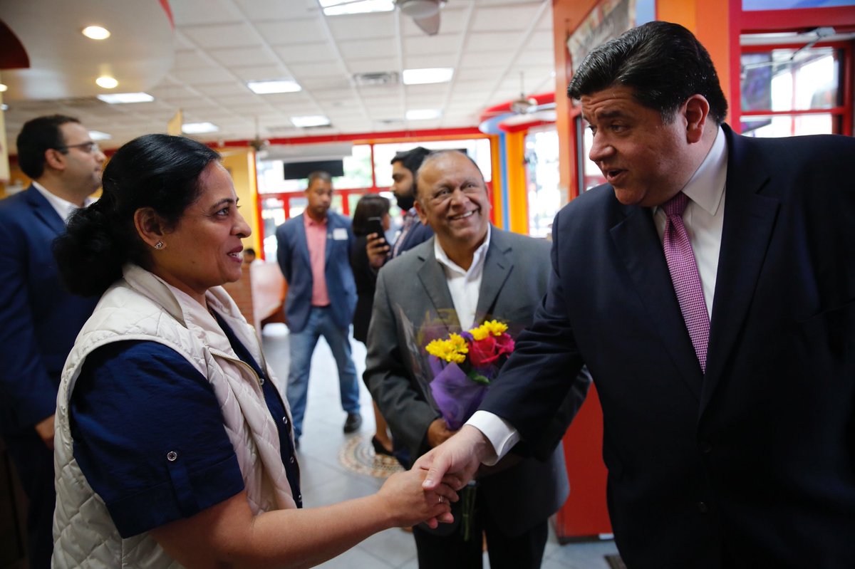 JBPritzker's tweet photo. Next, Juliana and I stopped by a few small businesses on Devon Avenue in Chicago to hear from the owners and patrons. It’s always great getting to know the small businesses that help create jobs and contribute to the diversity of our state. https://t.co/ZgkNMivxmn