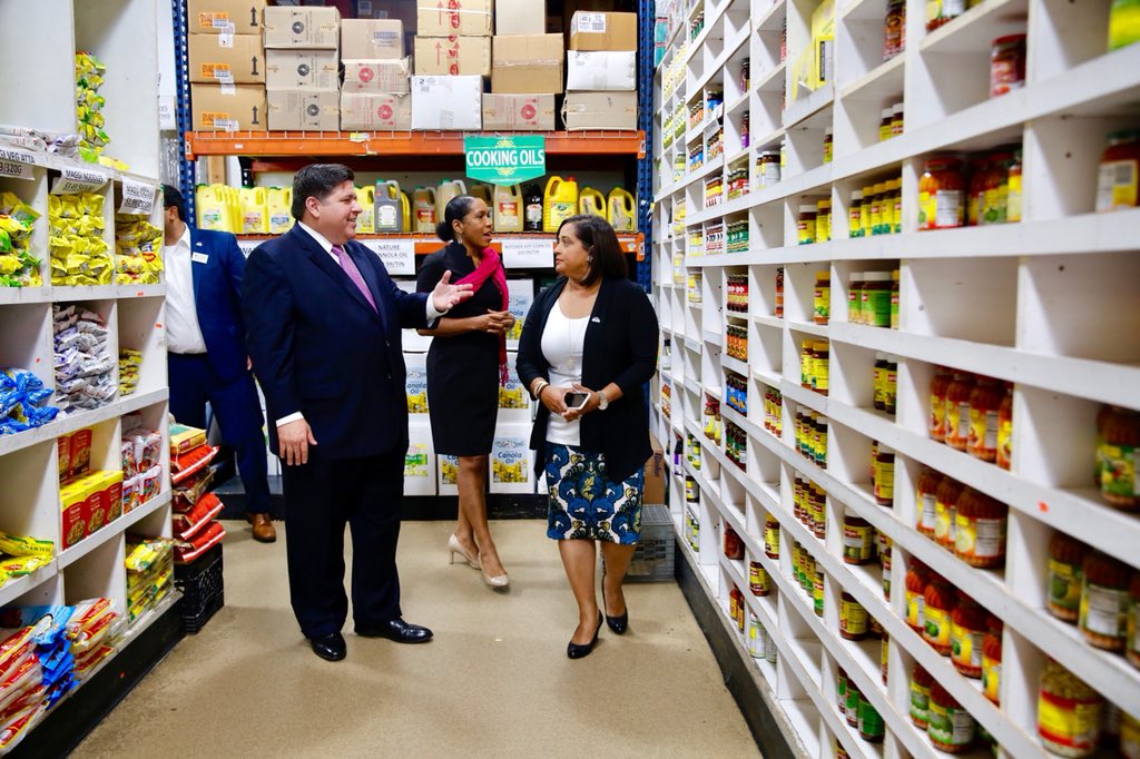 JBPritzker's tweet photo. Next, Juliana and I stopped by a few small businesses on Devon Avenue in Chicago to hear from the owners and patrons. It’s always great getting to know the small businesses that help create jobs and contribute to the diversity of our state. https://t.co/ZgkNMivxmn