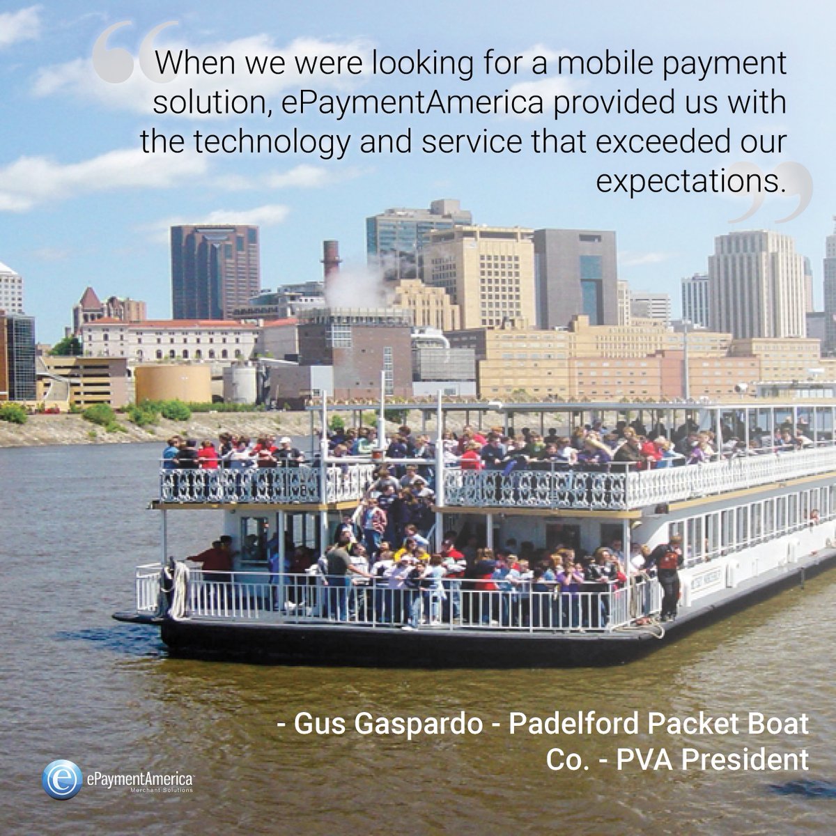 VirtualTicketer's tweet photo. We have the solutions for the PVA to process transaction on the boat! Take the terminal to your customers and simplify your business! Just ask Gus! #PassengerVessel #PVA #creditcardprocessing #boatcaptains #VTS @epaymentamerica https://t.co/GHu0WiIZjk
