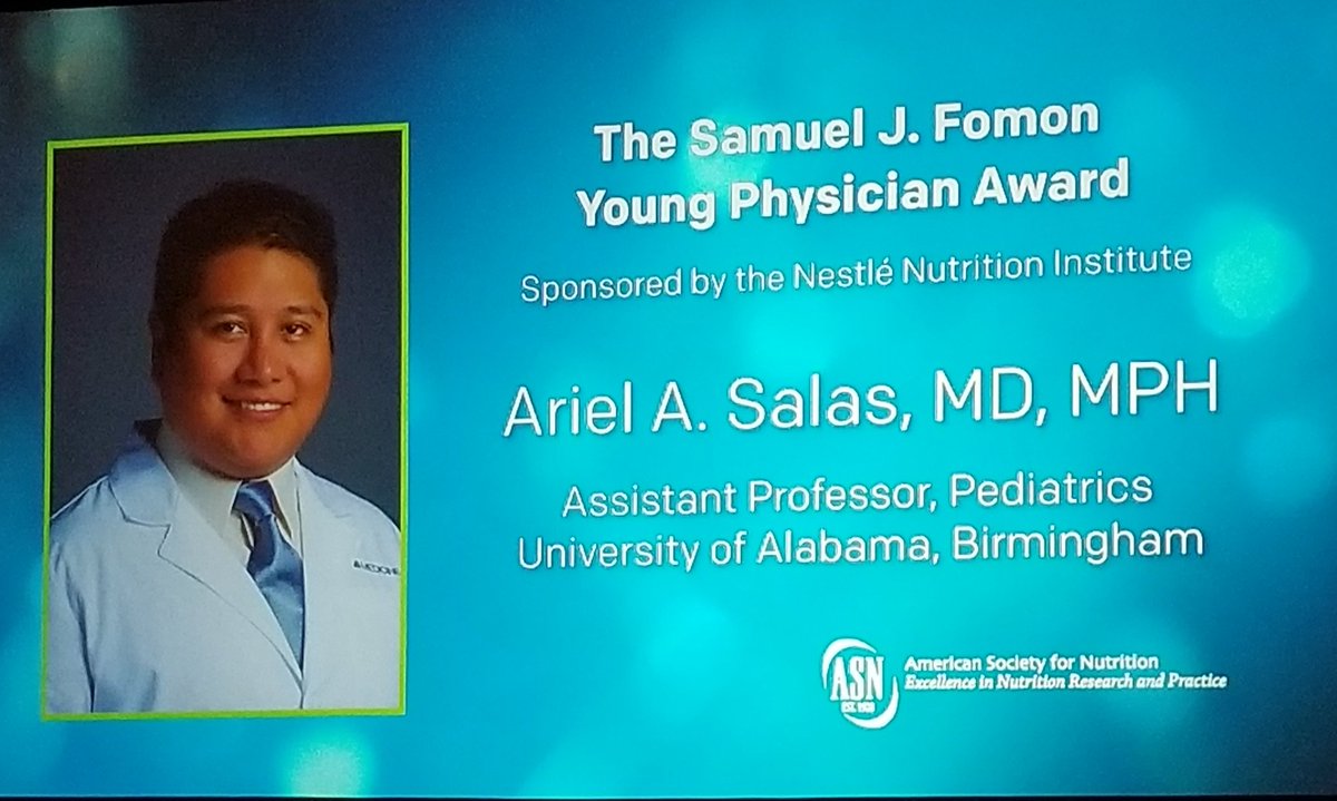 Cami Martin (@crmartin90) on Twitter photo Congratulations to Dr. Ariel Salas - the recipient of the Samuel J. Fomon Young Physician Award at the 2018 American Society of Nutrition meeting. <a href="/uabmedicine/">UAB Medicine</a> #nutrition2018 Congratulations to Dr. Ariel Salas - the recipient of the Samuel J. Fomon Young Physician Award at the 2018 American Society of Nutrition meeting. <a href="/uabmedicine/">UAB Medicine</a> #nutrition2018