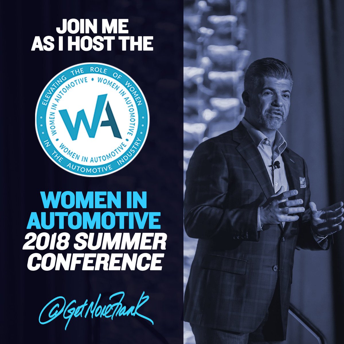 GetMoreFrank's tweet photo. Super Excited 😃 Super Honored 🙌🏼 to be in Orlando, Florida June 24th - 26th to MC the Women In Automotive Conference.
Still time to get your tickets https://t.co/w7Q8SO41Vn
#GetMoreFrank
#TheLeadMachine https://t.co/8mNKmsr9QE