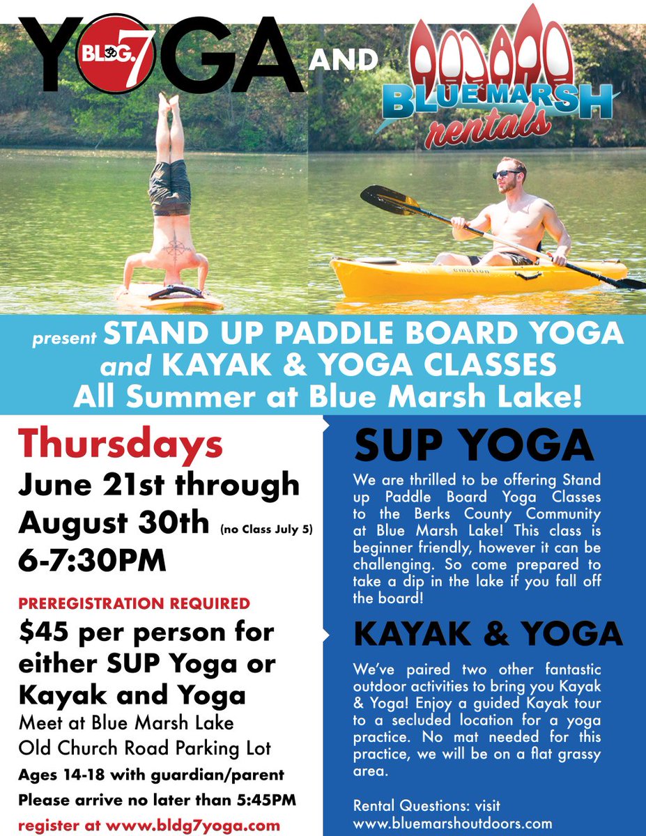 bldg7yoga's tweet photo. SUP Yoga • Kayak and Yoga >> curious about our newest class additions for the summer? Read more about these popular outdoor activities and how we paired them with yoga in our latest blog post.
•
•
•
#kayak #SUP #yoga #bldg7yoga https://t.co/0AHLncOeRa https://t.co/E1FzAAnt9W