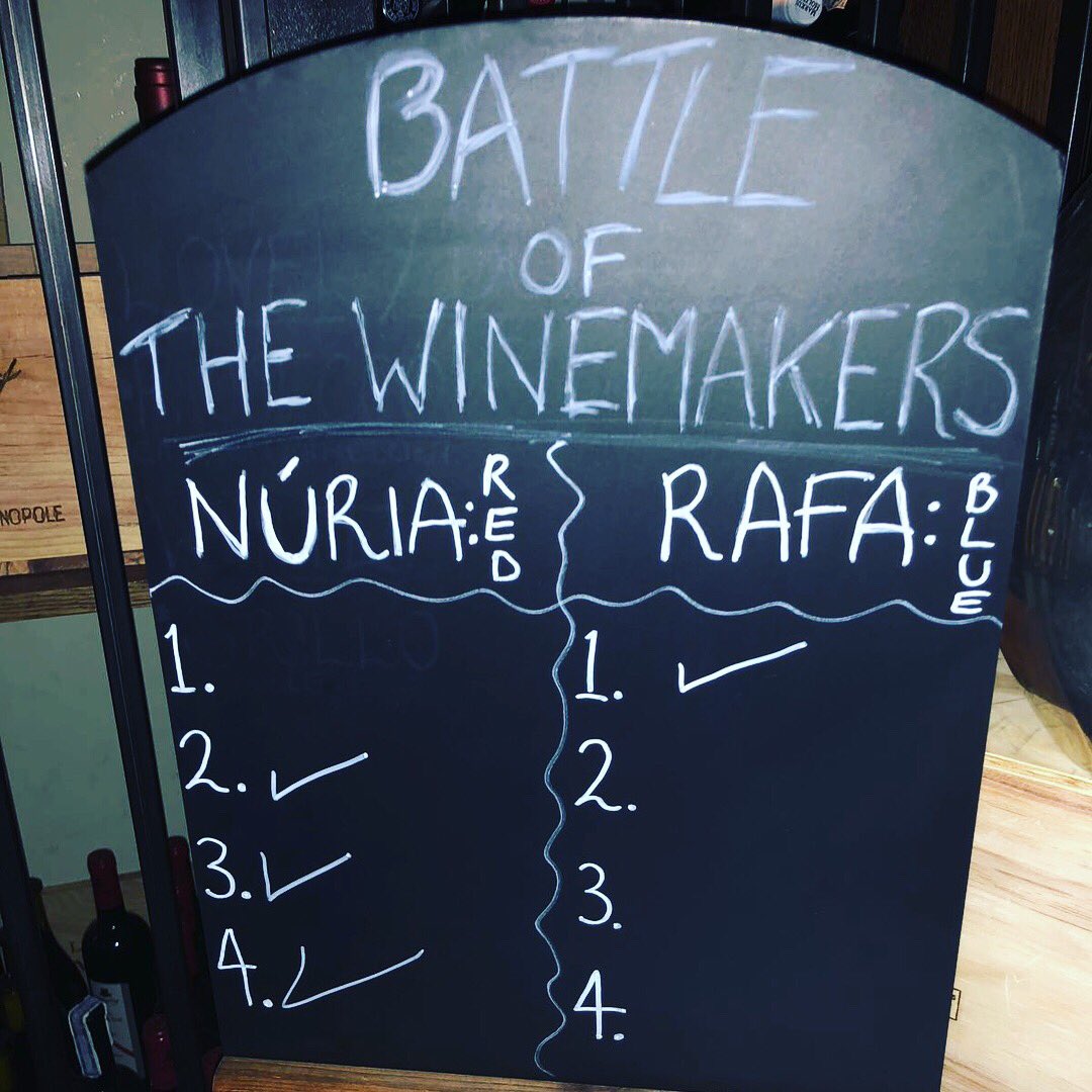 BancroftWines's tweet photo. Tonight saw 2 winemakers pitted against each other in a fierce wine&amp;food pairing challenge. We like to be extra contentious, so this pair are husband &amp; wife too! Rafa De Haan and Núria Altès are the team behind @bodegasabanico and @HerenciaAltes but tonight the rivalry was real! https://t.co/yAhXDw0sB5