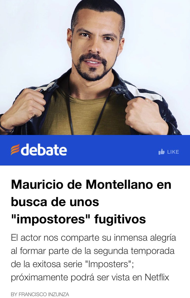 MauDeMontellano's tweet photo. Aquí les dejo esta nota de mi trabajo en la serie estadounidense IMPOSTERS!

Gracias a el diario EL DEBATE por la entrevista...

https://t.co/A27f7l7hZT https://t.co/bukblnFOrp