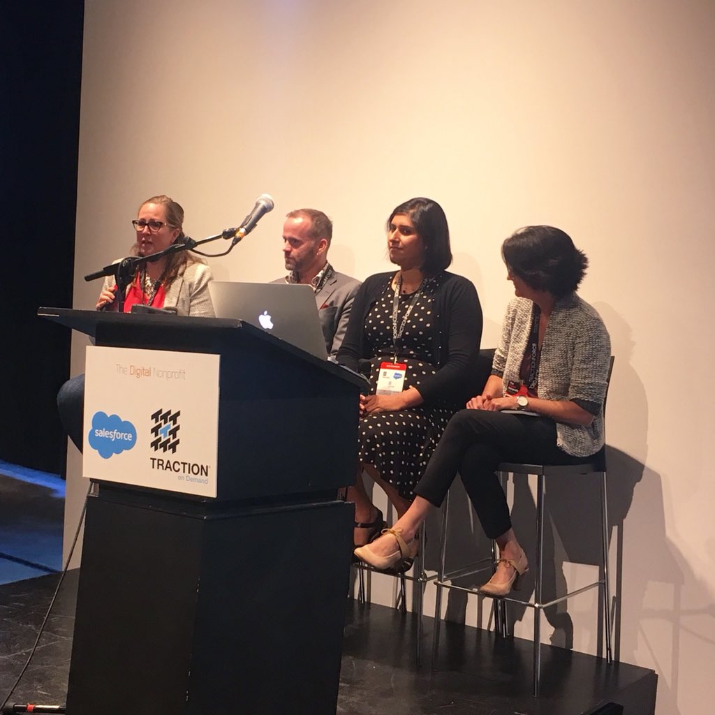 TakeaHikeFdn's tweet photo. Gordon on the panel, speaking about the choices we’ve made in the digital world. #dnp2018 #takeahike #tractionondemand #tractionforgood https://t.co/m19wqobhPJ