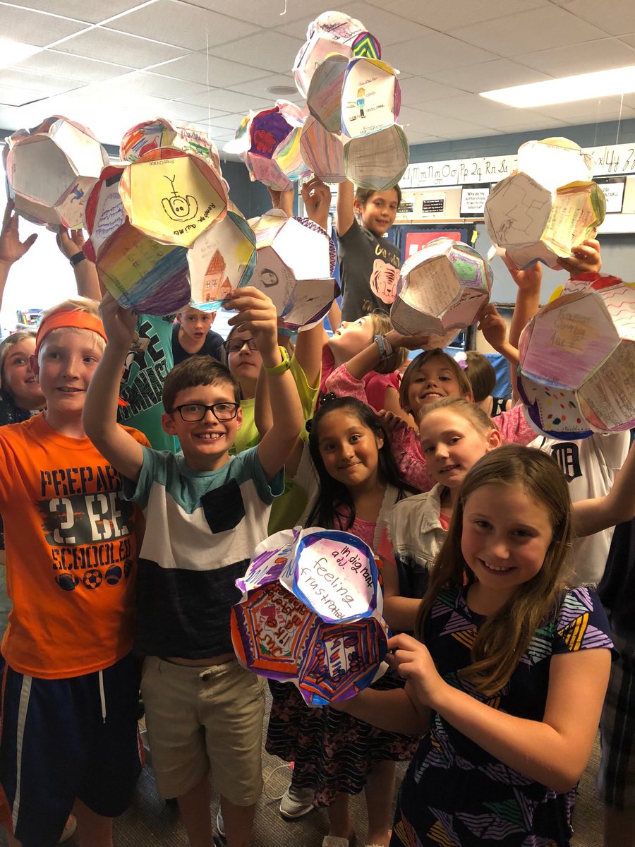 MaryVeldink's tweet photo. While reading RAMONA QUIMBY AGE 8, we took notes. We turned them into a Bloom-ball this afternoon!#pinewoodpride https://t.co/TyJPYlbKlm