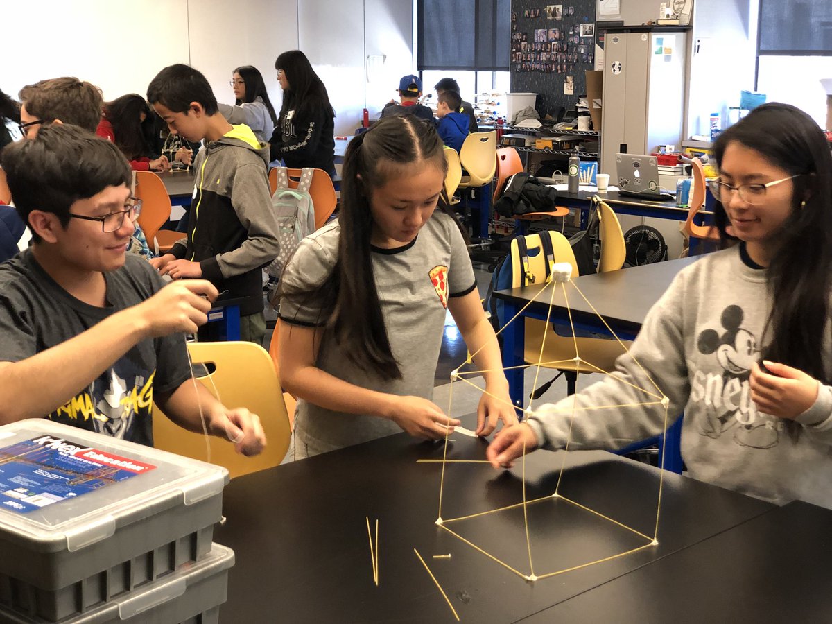 lmcarey's tweet photo. Love that #SHCi2 Ss come back to help out AND participate after graduating. Physics & Engineering Camp Day 1 was a success w the help of these #SHCRobotics Ss #MarshmallowTowerChampions https://t.co/sf6YiLTeIA