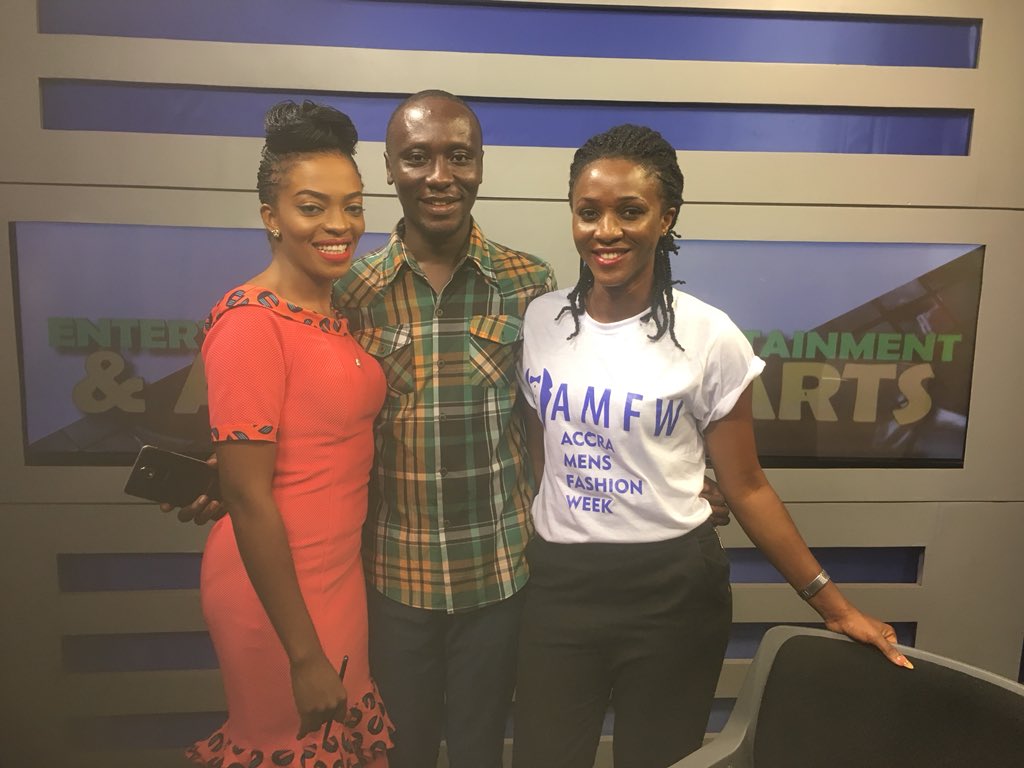 ghmenswearweek's tweet photo. Earlier today on GTV Showbiz promoting Accra Menโs Fashion Week coming up this weekend. Got your ticket yet?
June 15: Fashion Seminar @ Impact Hub 2pm-4pm (Free to attend)
June 16: Runway Show @ Trade Fair Pavilion A (contact for ticket)
#ManItUp
#NokiaMobile
#Nokia7Plus https://t.co/vH9qGVNUYo