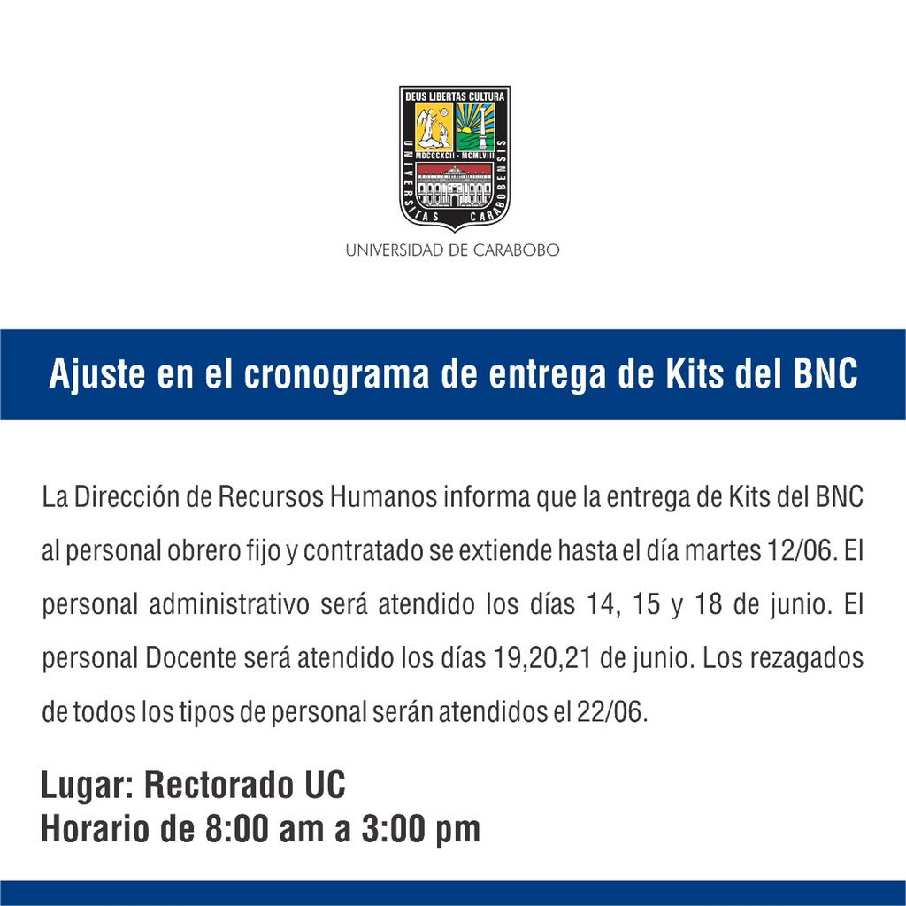 Ajuste en el cronograma de entrega de Kits BNC