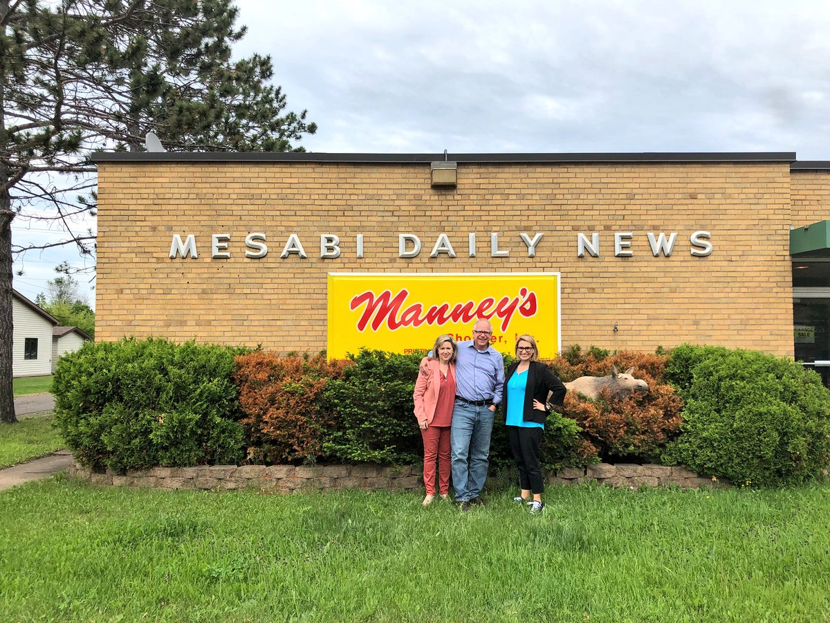 Tim_Walz's tweet photo. Thanks for having us @MesabiDailyNews, always great to share our vision for #unitingMN @JerryBurnes https://t.co/yDdi8DlJcq
