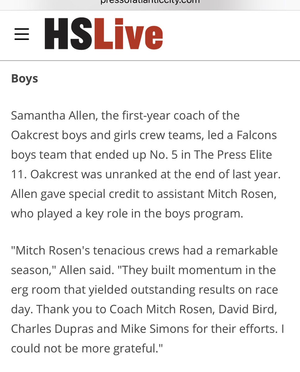OakcrestRowing's tweet photo. CONGRATS and THANK YOU to our very deserving coaching staff! #falconpride #oakcrestcrew #oakcrestrowing https://t.co/SpYQjLBsKl