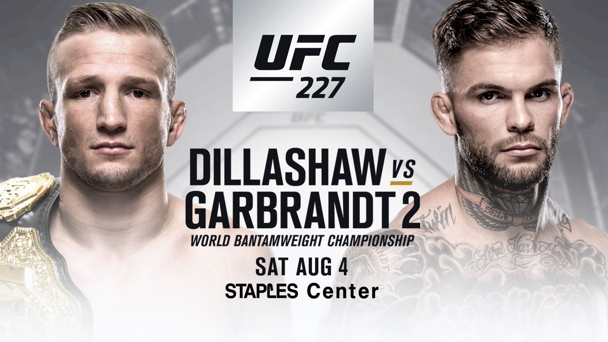 Crypto.com Arena (@cryptocomarena) on Twitter photo One of the most heated rivalries in UFC history gets a second chapter as former teammates <a href="/TJDillashaw/">TJ Dillashaw</a> and <a href="/Cody_Nolove/">Cody Garbrandt</a> collide in the main event of UFC 227. Tickets go on sale this Friday, June 15th at 10am! One of the most heated rivalries in UFC history gets a second chapter as former teammates <a href="/TJDillashaw/">TJ Dillashaw</a> and <a href="/Cody_Nolove/">Cody Garbrandt</a> collide in the main event of UFC 227. Tickets go on sale this Friday, June 15th at 10am!