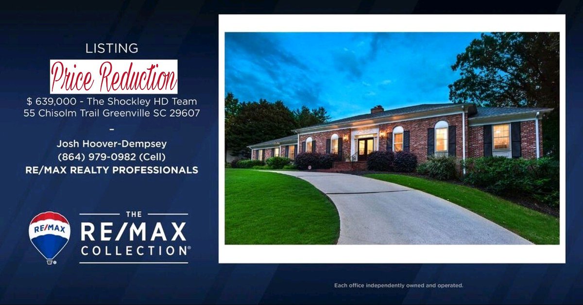 ShockleyHDTeam's tweet photo. Priced reduced in highly desirable Parkins Mill area & mins from downtown!
#Exclusive #Luxury #GreenvilleSC #ParkinsMill #DowntownGreenville #BasementHomes #REMAXCollection #REMAX #REMAXNational #WeAreREMAX #MovingToGreenville #TheShockleyHDTeam #REMAXRealtyProfessionals https://t.co/NRYvXuiUlS