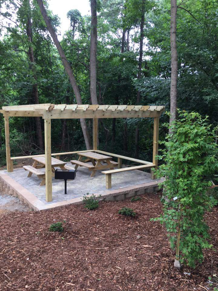 TinyHousesGSO's tweet photo. Our Volunteers and staff have done an amazing job creating a peaceful gathering space for our future residents! Thank you all! #TinyHouses #THCD #THG #THHP #Greensboro #NC https://t.co/WmE0UwSWWK