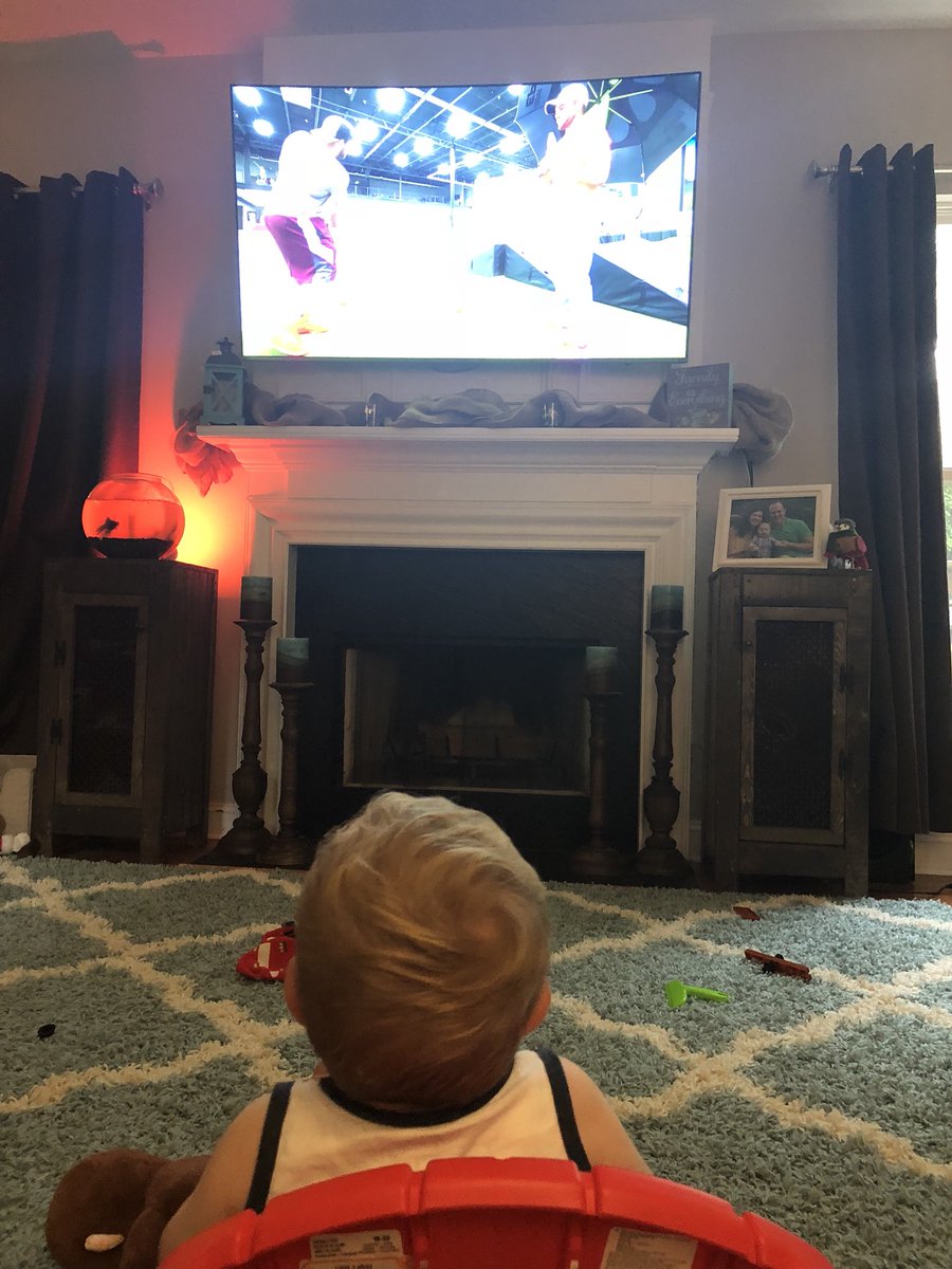 pughnaldo's tweet photo. @Codes87 @DudePerfect my almost two year old sits here every morning watching you guys!! He’s even getting a ‘2’ude Perfect birthday party !!! #4getcartoons https://t.co/ldPJPao6cs