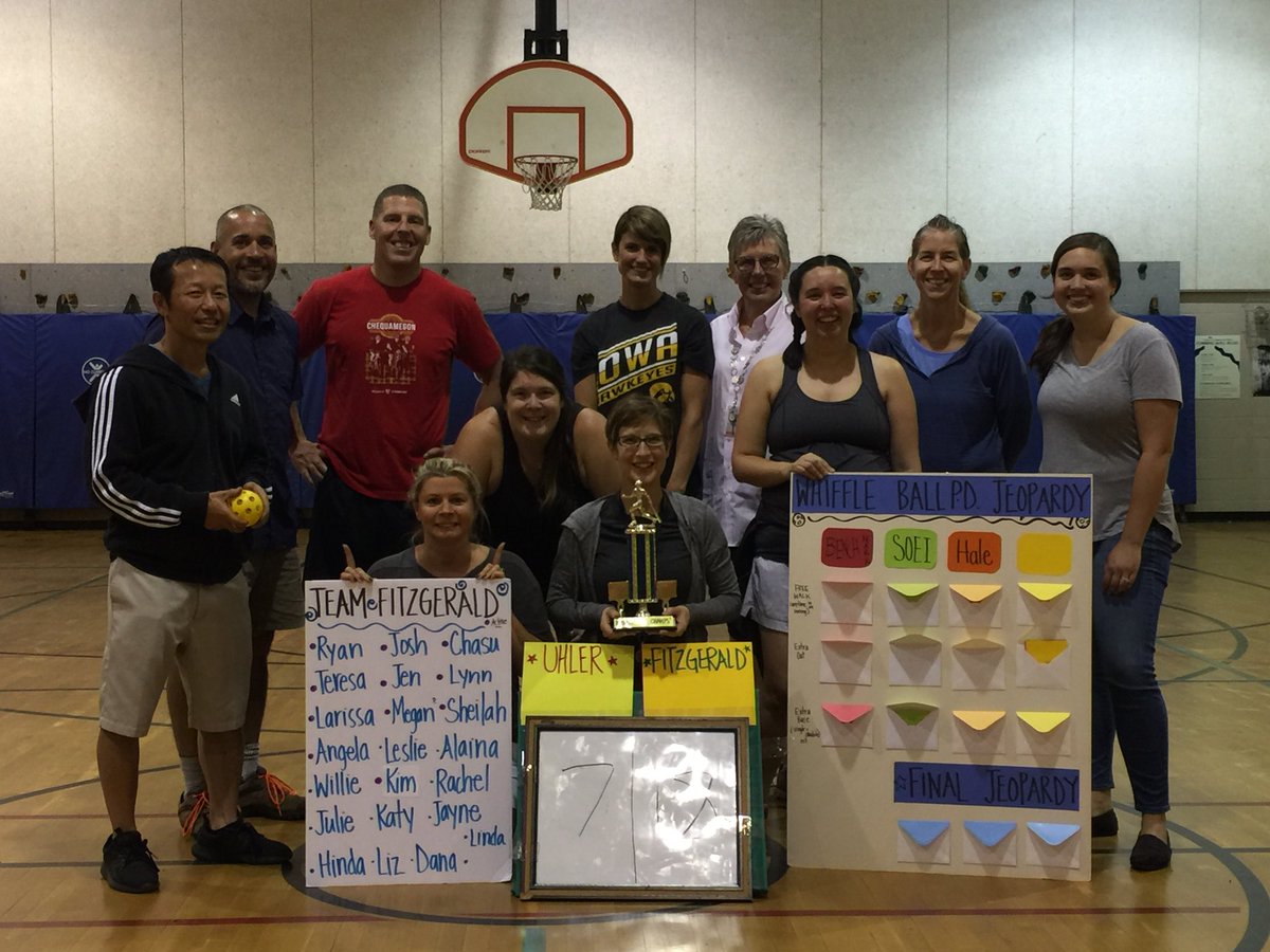 principalfitz5's tweet photo. What happens when you combine jeopardy + whiffle ball= 1 competitive  Professional Development session😬👍! Thanks @terwisniewski for all your work to help organize! @associateronmps #creativePD @MPS_News #HaleToday @NaegeliSara @MaryLambrecht6 @TheMichael4 @SuptGraff https://t.co/VhcsHsmaeL