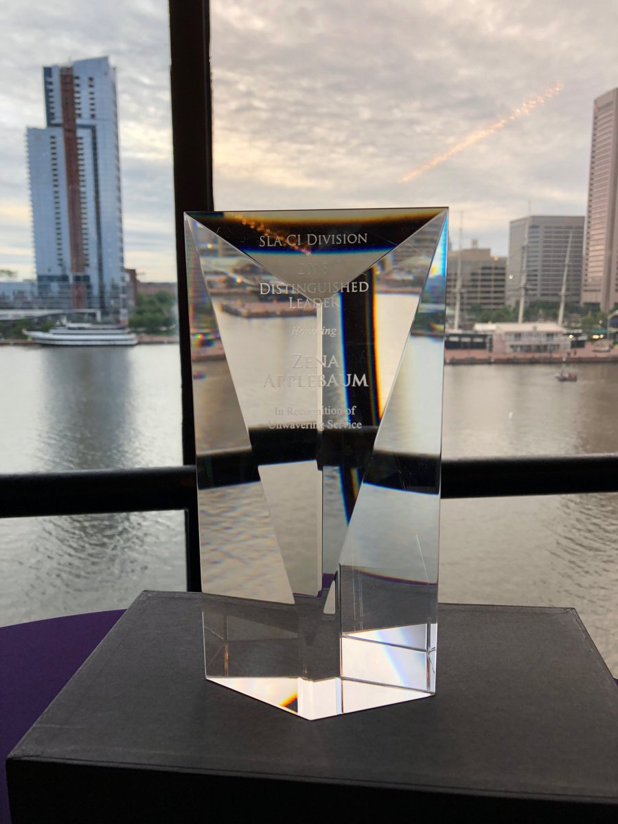 drcraigfleisher's tweet photo. My longtime friend and professional colleague Zena Applebaum @ZAppleCI is being awarded the 2018 Distinguished Leader Award by #SLAcid inBaltimore. Well done Zena!! @sla2018 #sla2018 #mostdistinguished #infoprospro https://t.co/8Trsavv2DL
