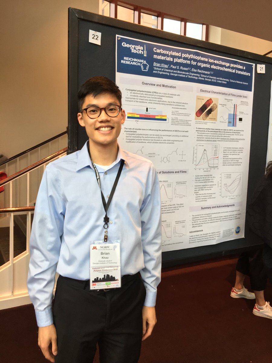 ReichmanisGroup's tweet image. Reichmanis group is well-represented @ngrpc18 poster session with Audrey, @krysten_minnici and Brian. Come check out posters 22, 29 and 33 tomorrow night to learn more about my group! #NGRPC18 #OPV #batteries #WomenInSTEM #CreatingTheNext