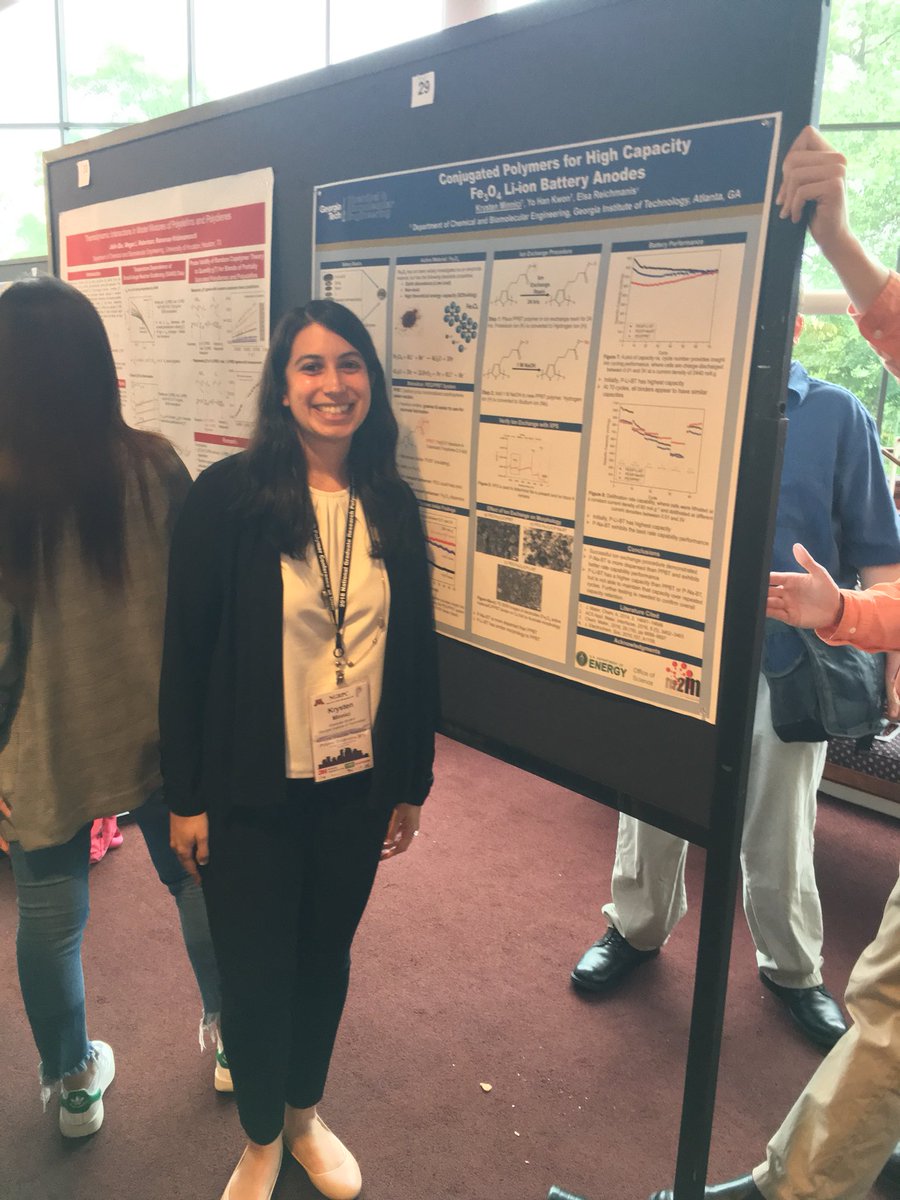 ReichmanisGroup's tweet image. Reichmanis group is well-represented @ngrpc18 poster session with Audrey, @krysten_minnici and Brian. Come check out posters 22, 29 and 33 tomorrow night to learn more about my group! #NGRPC18 #OPV #batteries #WomenInSTEM #CreatingTheNext