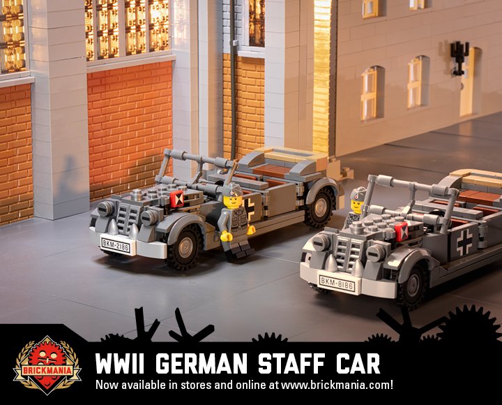 brickmaniatoys's tweet image. New release: WWII German Staff Car - The use of military staff cars began during the First World War and allowed military leaders to visit the front only as necessary, reducing the risk of harm. Take a closer look: ow.ly/zkYl50hEUuv