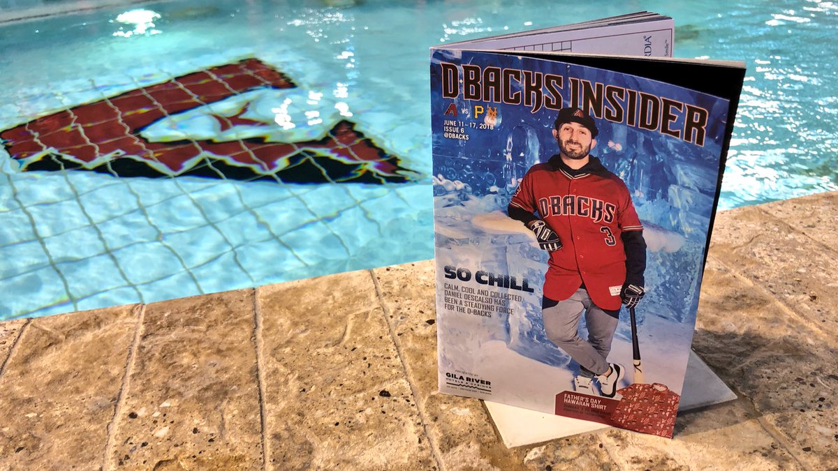 Dbacks's tweet image. The dude is cool under pressure. And the newest #Dbacks Insider magazine available this homestand shows just how chill @DanielDescalso really is. 

RT to enter to win a signed copy!