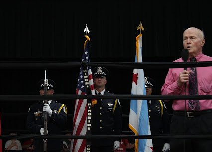 MattLunkes's tweet photo. Many thanks to our production crew &amp; guests Friday w/ @McGarryBoxing at St Barnabas:

-Matt Vogel on sound (https://t.co/oXl2Tdc7hR)
-Our Ring Announcer, John Harrell @johnsfagent
-National Anthem🇺🇸: Denny Conway with our @Chicago_Police color guard

Thanks again all!
🥊☘️🥊 https://t.co/J4W2RiSINx
