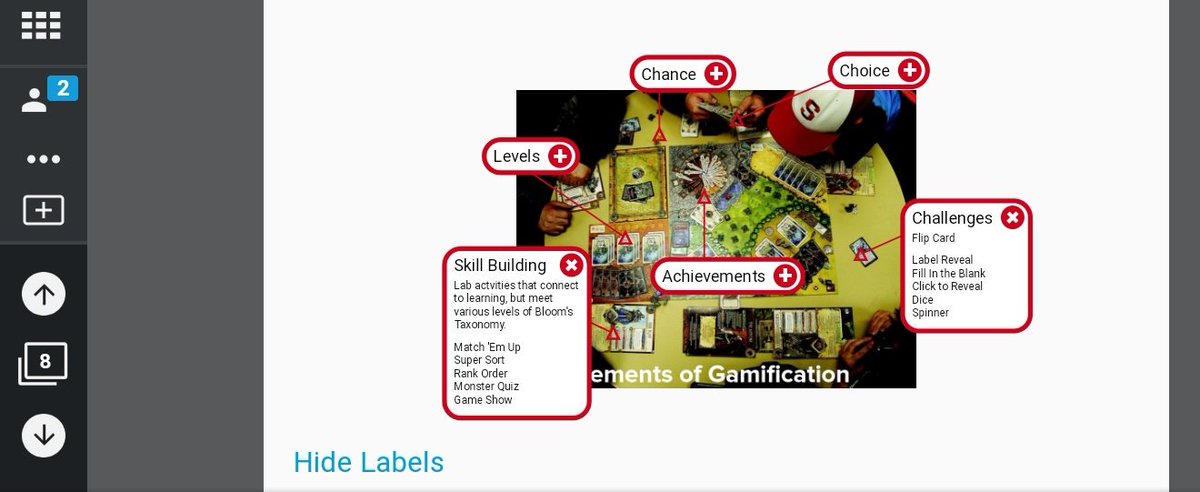 pvilla07's tweet photo. More elements of gamification. Using #SLSO #labelreveal to demonstrate a choice board. #SMARTChampion #NEISD #RoanForest #VineyardRanch #NeisdiTech https://t.co/00uvU6hqh9