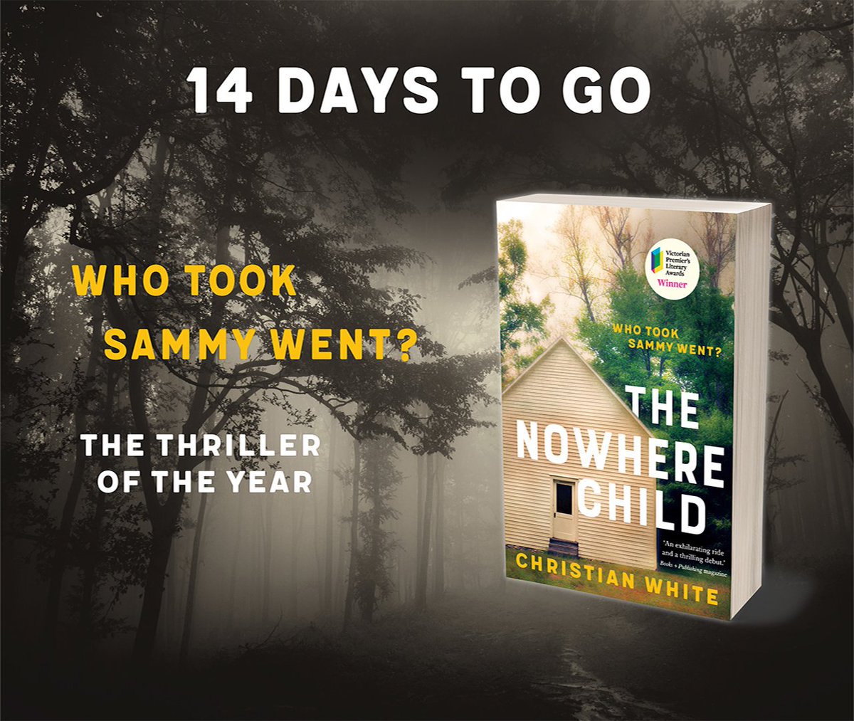 'A fantastic and absorbing read ... that had me happily ignoring the family to finish it in under 24 hours.' Kate from <a href="/FarrellsBooks/">FarrellsBookshop</a> on #TheNowhereChild. It's now just 14 days until it hits stores! bit.ly/2JzSxql #WhoTookSammyWent