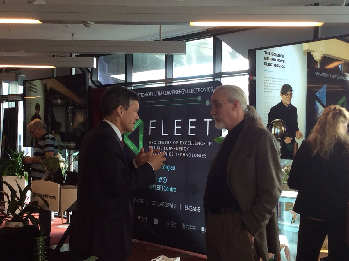 Monash_Science's tweet photo. Energy used in IT now accounts for 8% of the world's electricity use and it's doubling every 10 years. The newly launched @FLEETCentre is set to revolutionise the future of #ICT through the development of a new generation of ultra-low energy electronics. #FLEETlaunch https://t.co/5OVnSh1hH8