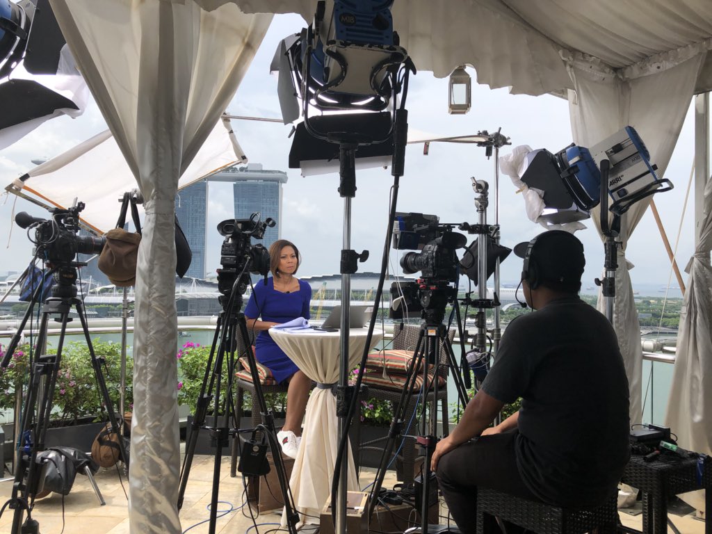 Bloomberg’s <a href="/kevcirilli/">Kevin Cirilli</a> and <a href="/haslindatv/">Haslinda Amin</a> battling the Singapore heat and humidity to bring you the latest Kim and Trump updates! It’s 32 degrees Celsius and ☀️ If this doesn’t show that we got your back, idk what will. #TrumpKimSummit #tictocnews