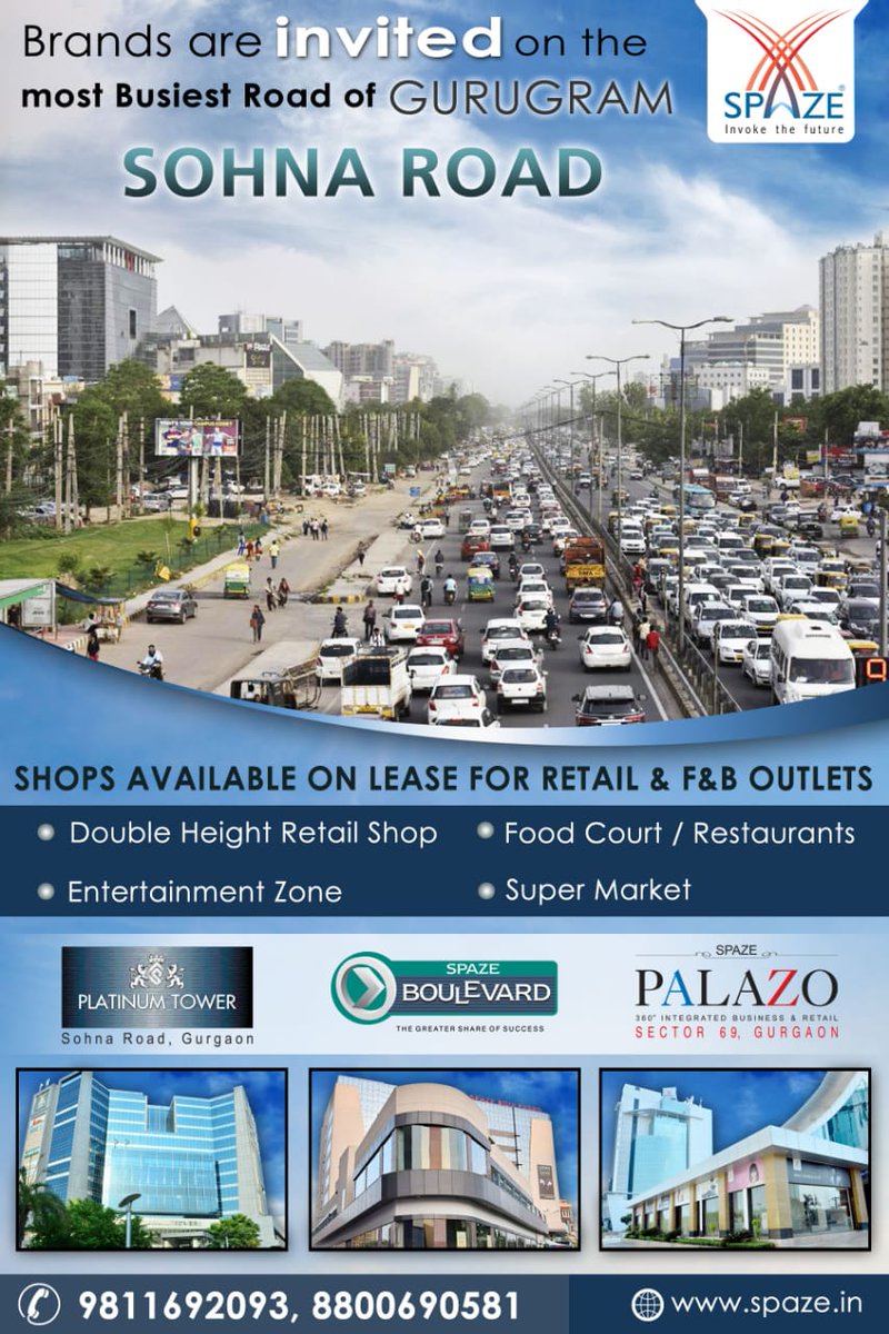 spazesocial's tweet photo. #spaze #spazegroup #Spazeboulevard1 #Spazepalazo #Spazeplatinum #Sohnaroad #gurugram #invest #investment #Leasing #property #properties #Retailshops #F&B outlets https://t.co/DjPGhmBFb9