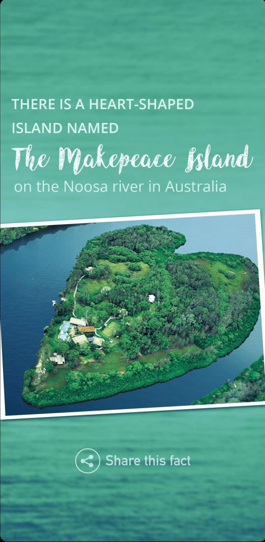_PremYadav_'s tweet photo. There is #Heart 💚shaped island named "The #MAKEPEACE Island" on the #Noosa river in Australia.
#Clickimage👇
#Fact https://t.co/uUsPhfcTYb