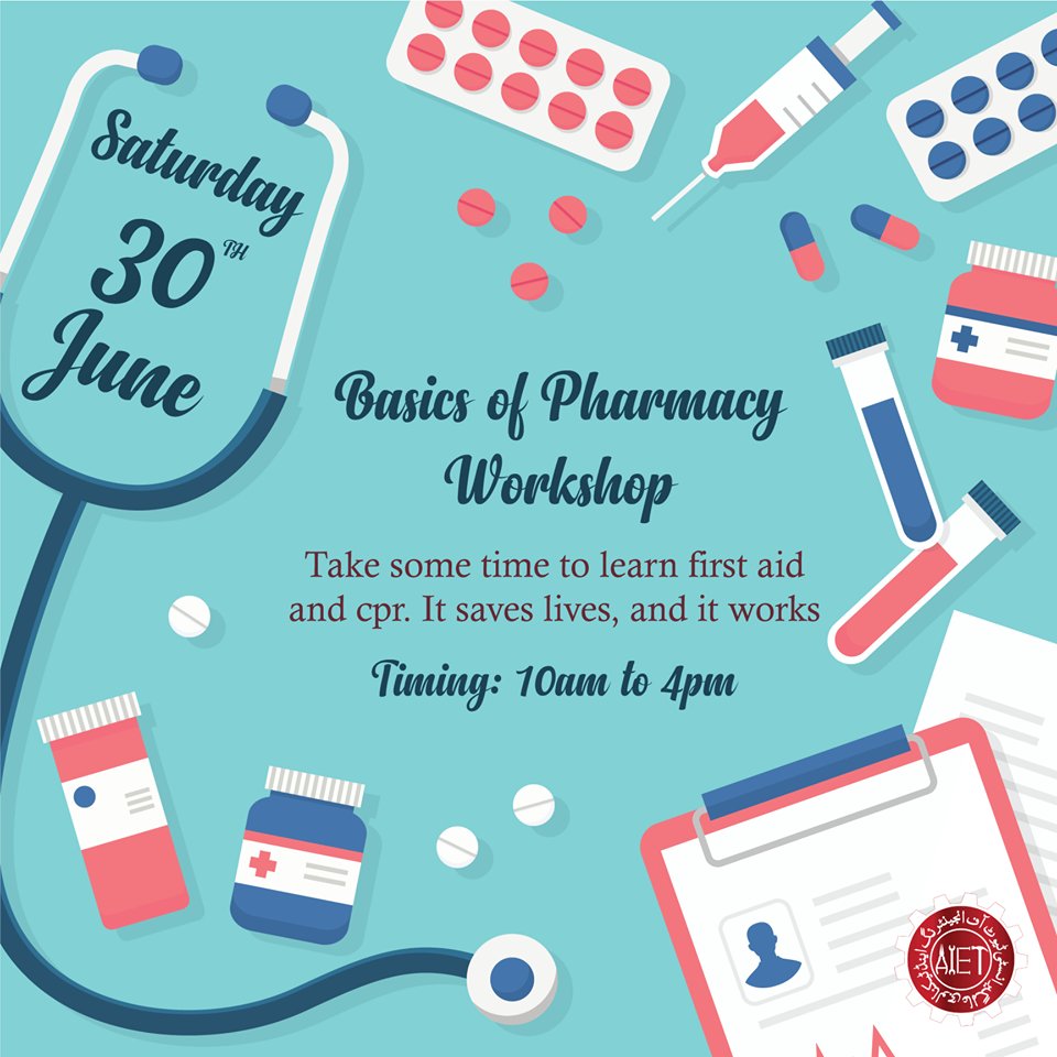 AlamgirIet's tweet photo. Get Yourself Register In Our Workshop "Basic Of Pharmacy" Organised By "AIET".
Registration are now open.
The amount of registration is 1000 Security Deposit.
So what are you waiting for !!!
#Alamgirinstitute #Firstaid #safetyprecautions #medcines #workshop #precautionarymeasures https://t.co/qwh6dcuhfv