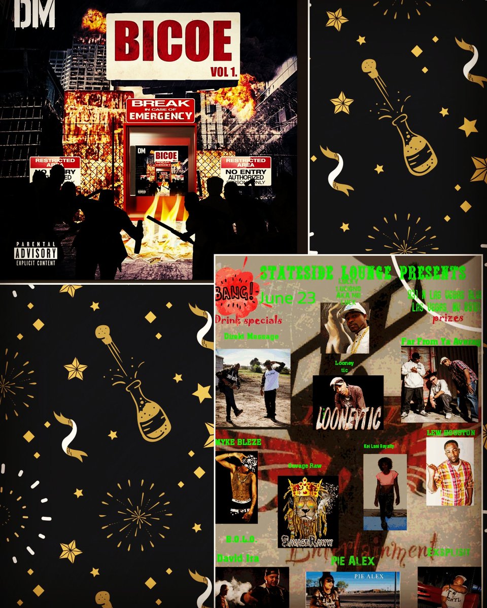 direktMess's tweet photo. 🚨NEW MUSIC ALERT🚨 It's going down next week. 6-19-18 the BICOE Vol.1 album drops. It's straight 🔥🔥🔥. 6-23-18 We lighting up the stage at Stateside Lounge in Las Vegas. If you're anywhere near, come witness this for yourself!!! #DirektMessage #BICOEVol.1 #Inglewood #SanDiego https://t.co/FaSVlpCTxe