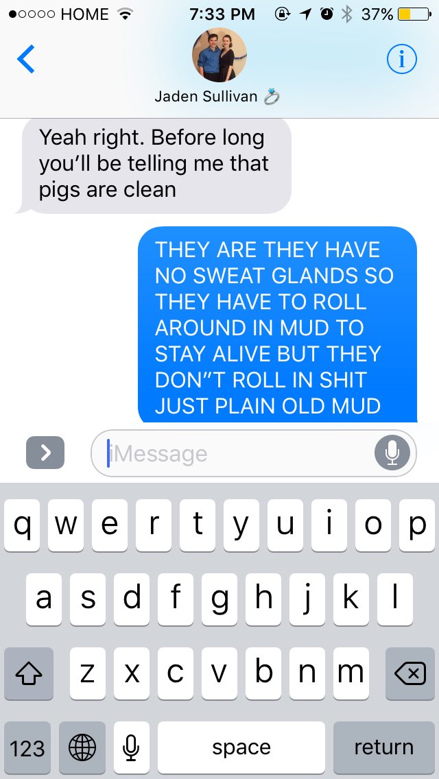 LizzieRajchel's tweet photo. I'm starting a #pigsareclean movement because my boyfriend is uneducated https://t.co/XmxDnzPdaR