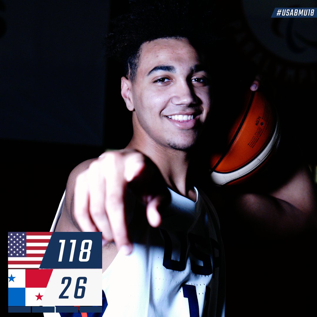 FINAL: 🇺🇸 #USABMU18 118 , 🇵🇦 Panama 26

USA moves to 2⃣-0⃣ & will take on 🇵🇷 Puerto Rico to close out Group A preliminary round play tomorrow at 6 PM EDT. 

#FIBAU18Americas