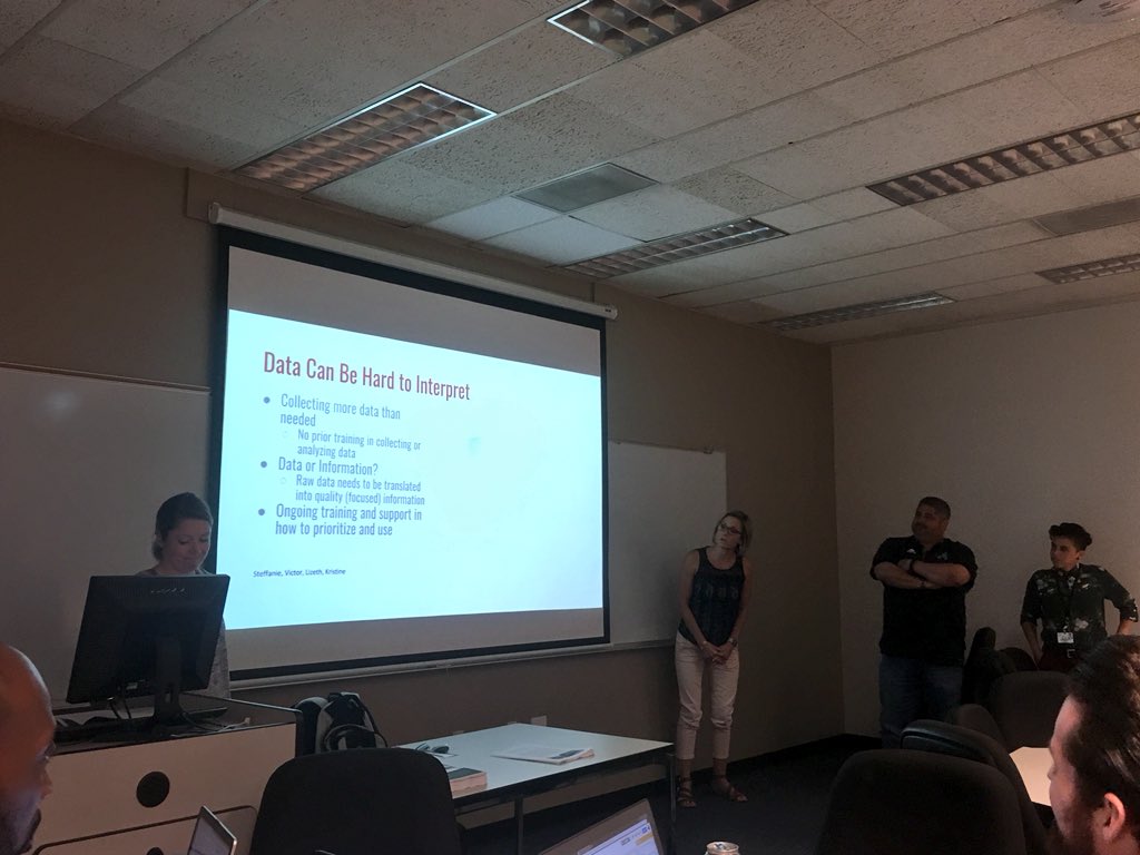 AmyPoerschke's tweet photo. #CoogLeaders discussing traditional “data” use only with discernment & careful communication. Data should never be used as punishment if we are to build a culture of improvement & trust 🤝@UHCOE #DIDMSummer18 https://t.co/MpOeJXwIii