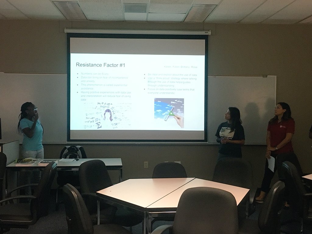 AmyPoerschke's tweet photo. #CoogLeaders discussing traditional “data” use only with discernment & careful communication. Data should never be used as punishment if we are to build a culture of improvement & trust 🤝@UHCOE #DIDMSummer18 https://t.co/MpOeJXwIii