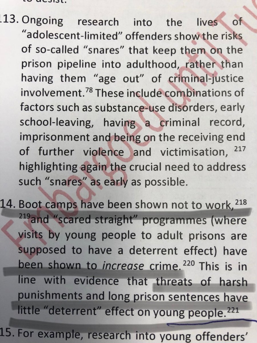 writeonleah's tweet photo. Chief science advisor says Nats’ boot camps don’t work. And prison for young offenders keeps them in the prison pipeline into adulthood. https://t.co/aRMCYxMZAn